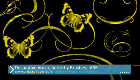  براش تزئینی ، پروانه برای فتوشاپ | رضاگرافیک